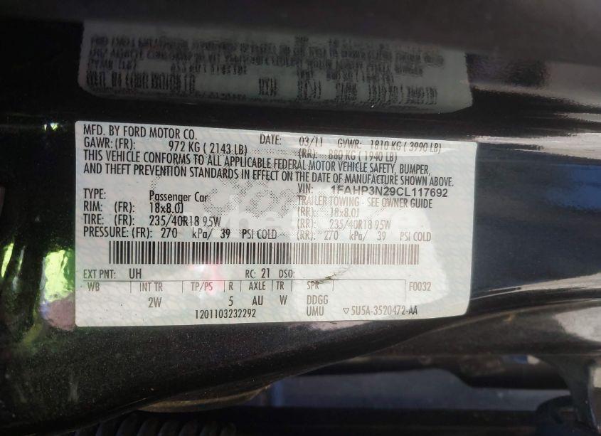 Photo 9 of 2012 Ford Focus TITANIUM (VIN 1FAHP3N29CL117692)