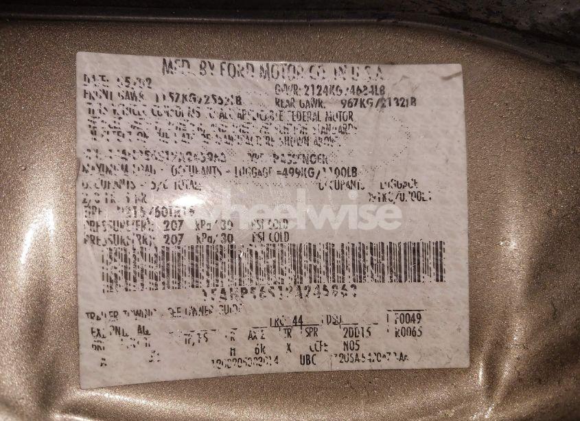 Photo 9 of 2002 Ford Taurus SEL (VIN 1FAHP56S12A245963)