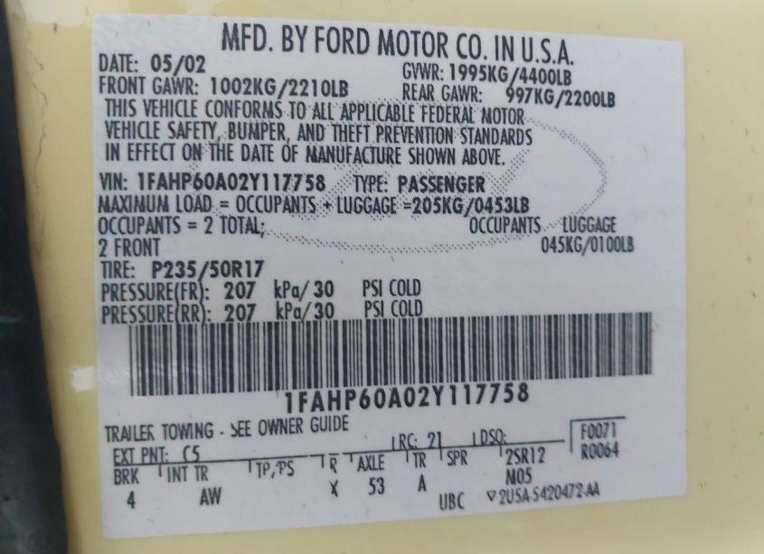 2002 Ford Thunderbird