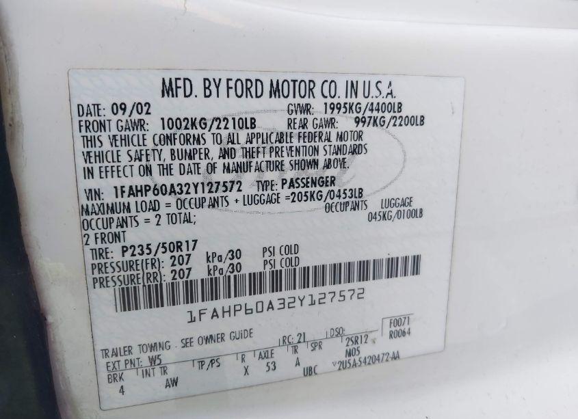 2002 Ford Thunderbird