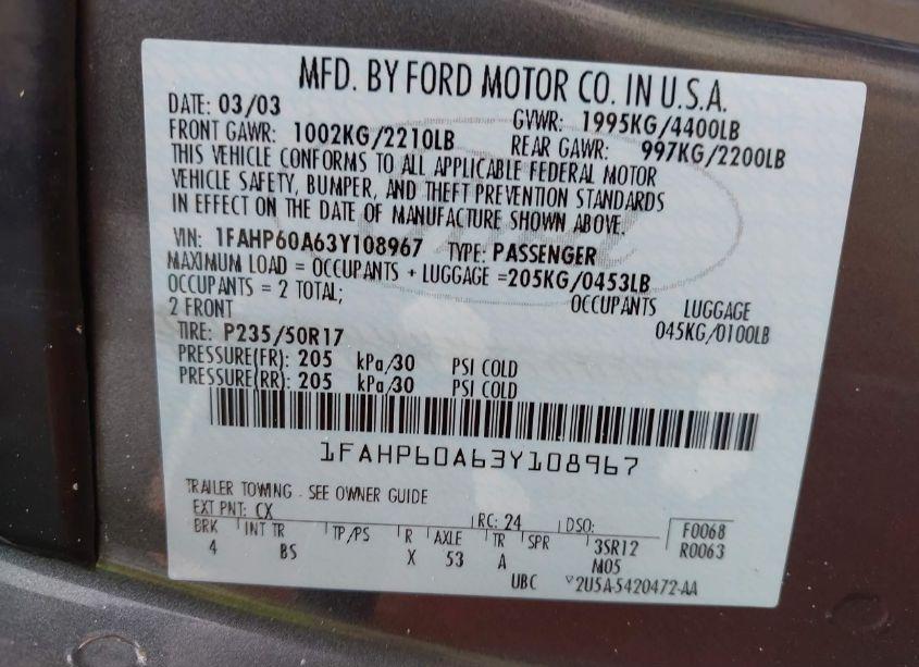 2003 Ford Thunderbird