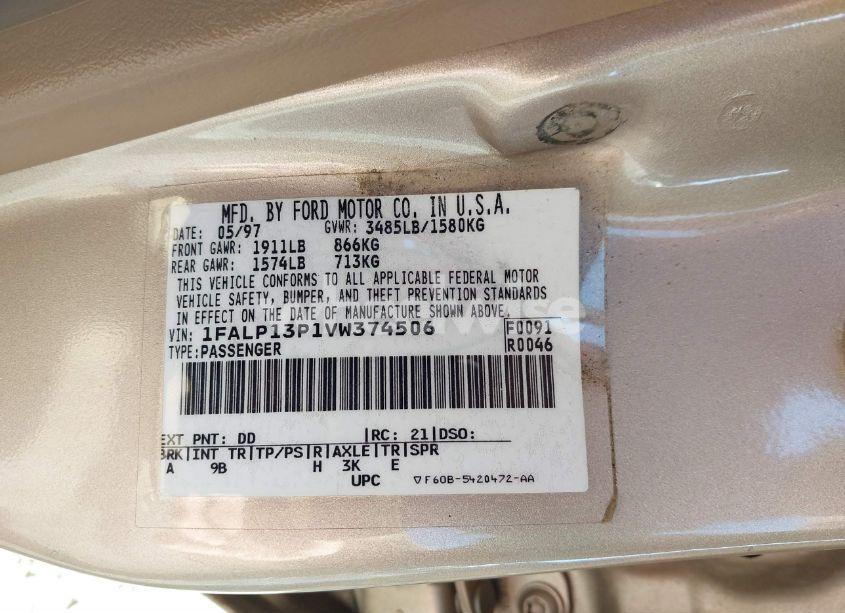 Photo 9 of 1997 Ford Escort LX (VIN 1FALP13P1VW374506)