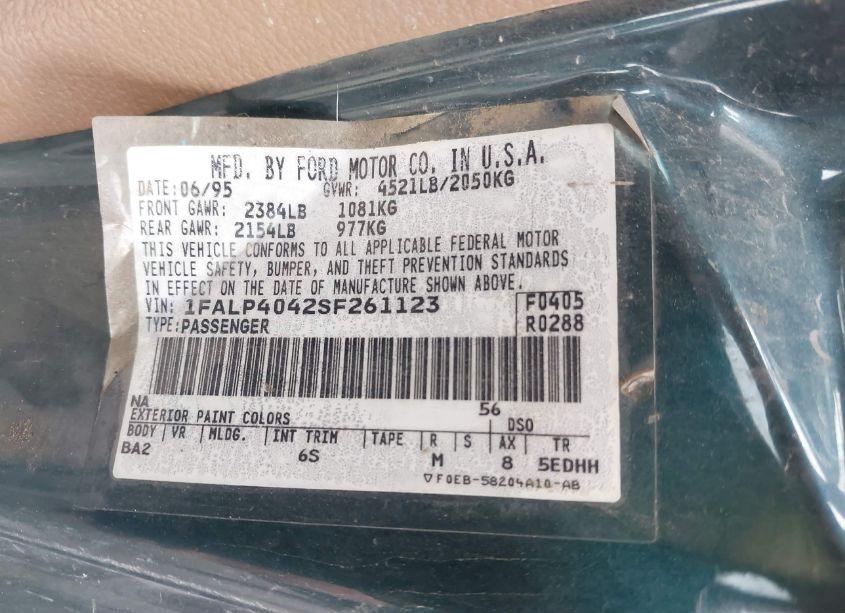 Photo 9 of 1995 Ford Mustang (VIN 1FALP4042SF261123)