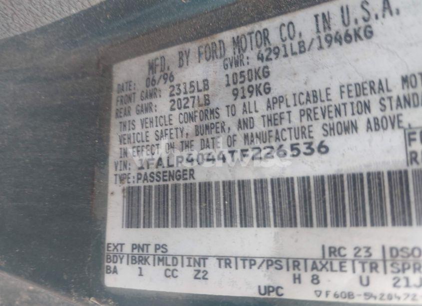 Photo 9 of 1996 Ford Mustang (VIN 1FALP4044TF226536)