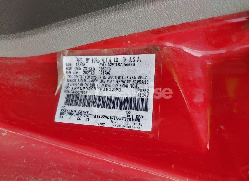 Photo 9 of 1996 Ford Mustang (VIN 1FALP4045TF183390)