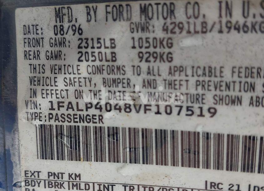 Photo 9 of 1997 Ford Mustang (VIN 1FALP4048VF107519)