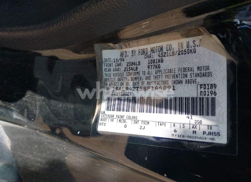 Photo 9 of 1995 Ford Mustang GT/GTS (VIN 1FALP42T5SF144091)