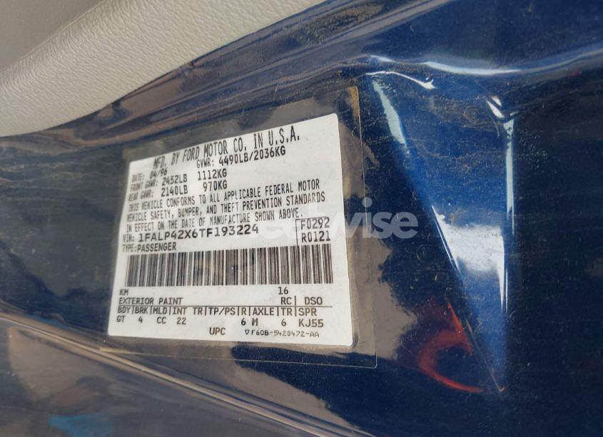 Photo 9 of 1996 Ford Mustang GT (VIN 1FALP42X6TF193224)