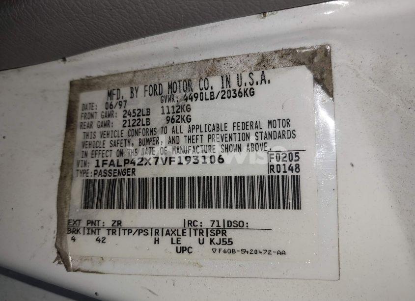 Photo 9 of 1997 Ford Mustang GT (VIN 1FALP42X7VF193106)