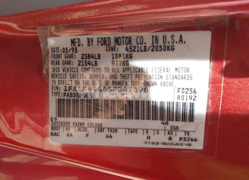 Photo 9 of 1995 Ford Mustang (VIN 1FALP4446SF247090)