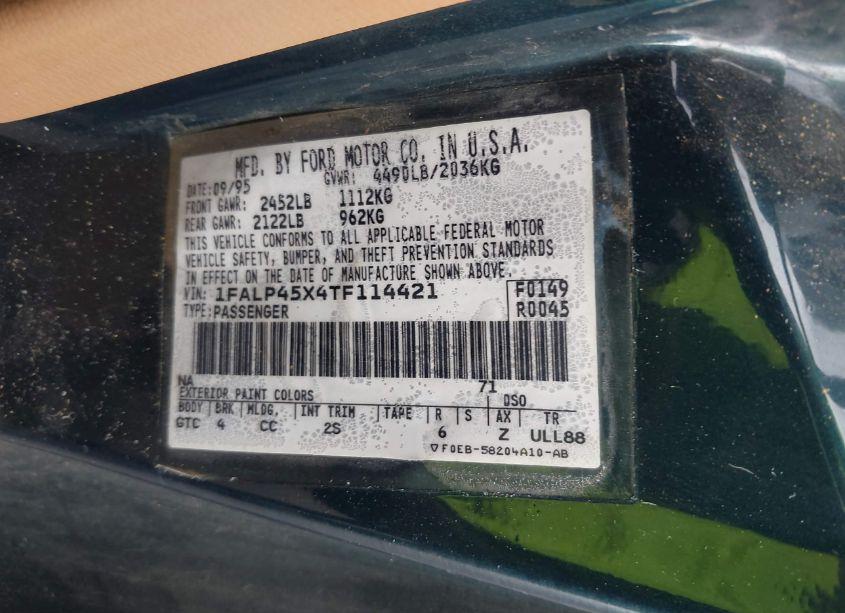 Photo 9 of 1996 Ford Mustang GT (VIN 1FALP45X4TF114421)