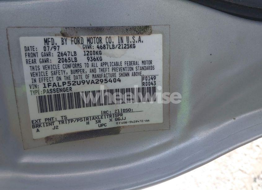 Photo 9 of 1997 Ford Taurus GL (VIN 1FALP52U9VA295404)