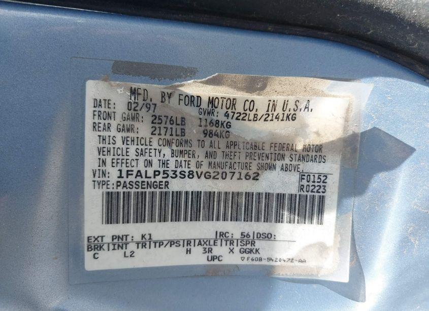 Photo 9 of 1997 Ford Taurus LX (VIN 1FALP53S8VG207162)