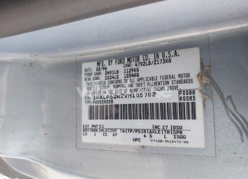 Photo 9 of 1997 Ford Thunderbird LX (VIN 1FALP62W2VH105702)