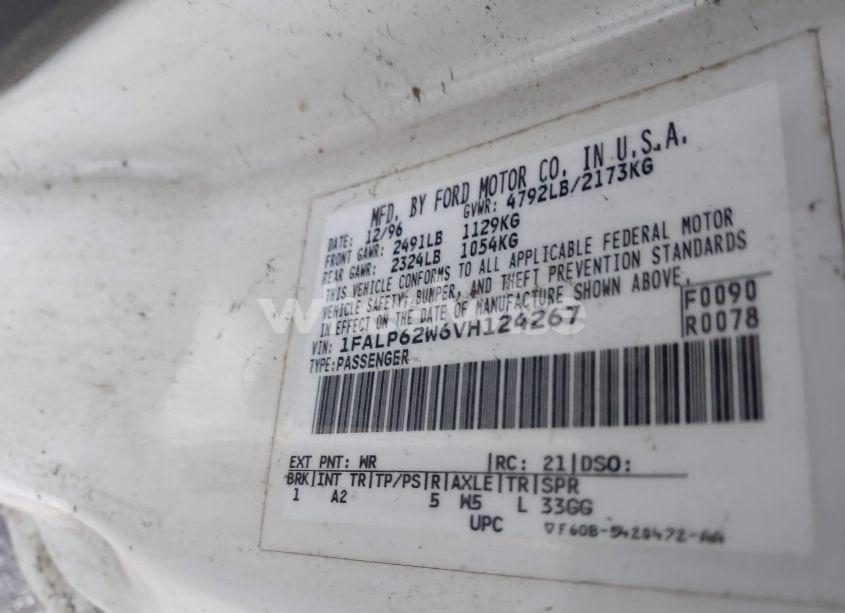 Photo 9 of 1997 Ford Thunderbird LX (VIN 1FALP62W6VH124267)