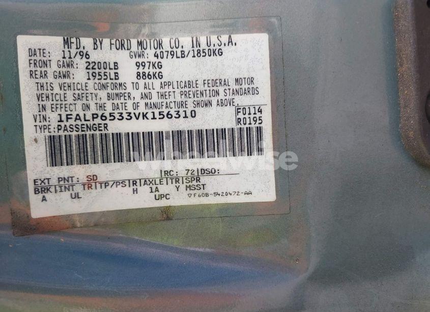 Photo 9 of 1997 Ford Contour GL (VIN 1FALP6533VK156310)