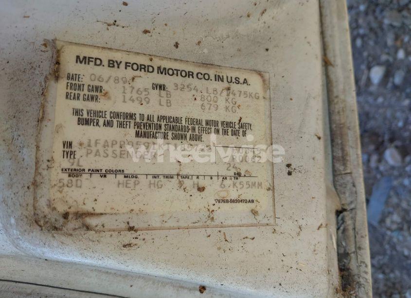 Photo 9 of 1989 Ford Escort LX (VIN 1FAPP9591KT185723)