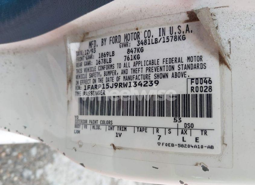 Photo 9 of 1994 Ford Escort LX/SPORT (VIN 1FARP15J9RW134239)