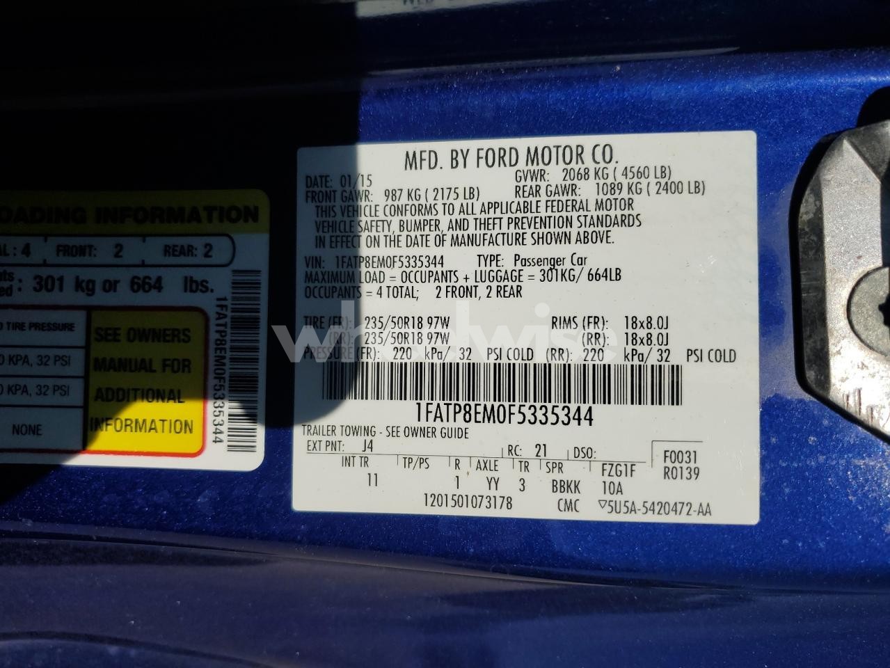 Photo 13 of 2015 FORD MUSTANG (VIN 1FATP8EM0F5335344)