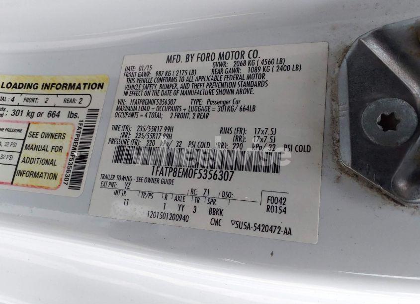 Photo 9 of 2015 Ford Mustang V6 (VIN 1FATP8EM0F5356307)