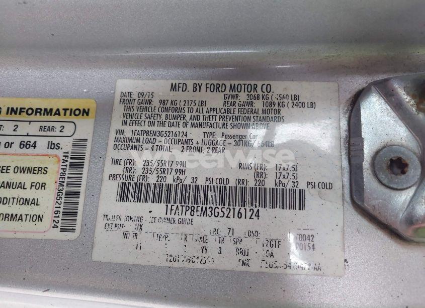 Photo 9 of 2016 Ford Mustang V6 (VIN 1FATP8EM3G5216124)