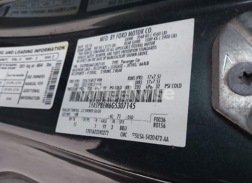 Photo 9 of 2016 Ford Mustang V6 (VIN 1FATP8EM6G5307145)