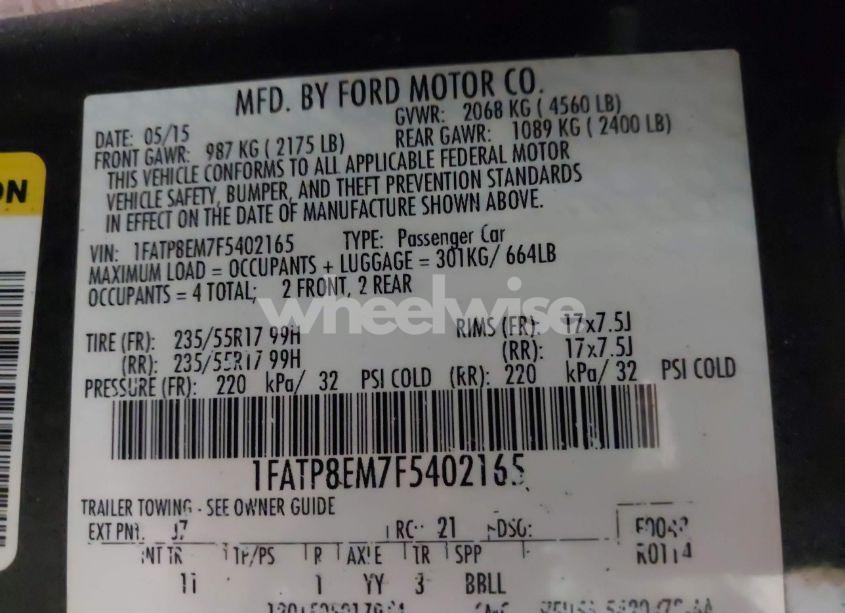 Photo 9 of 2015 Ford Mustang V6 (VIN 1FATP8EM7F5402165)