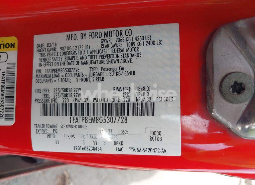 Photo 9 of 2016 Ford Mustang V6 (VIN 1FATP8EM8G5307728)