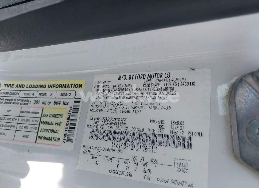 Photo 9 of 2020 Ford Mustang GT PREMIUM (VIN 1FATP8FF3L5136512)