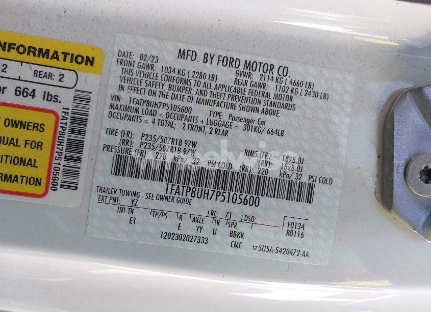 Photo 9 of 2023 Ford Mustang ECOBOOST PREMIUM (VIN 1FATP8UH7P5105600)