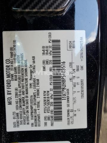 2023 FORD MUSTANG (VIN 1FATP8UH8P5103516) main photo