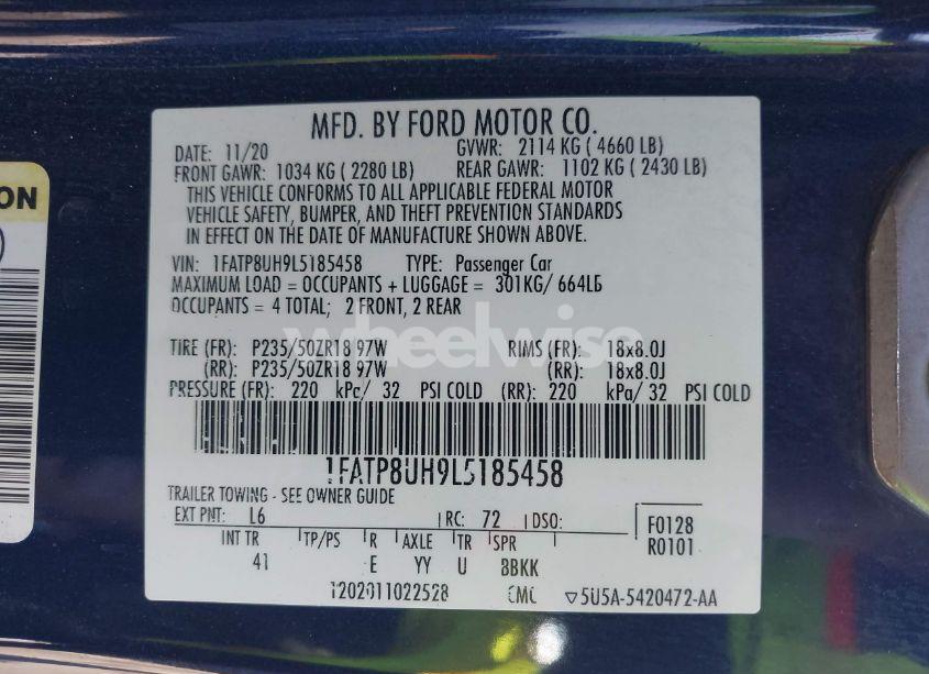 Photo 9 of 2020 Ford Mustang ECOBOOST PREMIUM (VIN 1FATP8UH9L5185458)