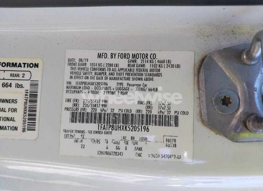 Photo 9 of 2019 Ford Mustang ECOBOOST (VIN 1FATP8UHXK5205196)