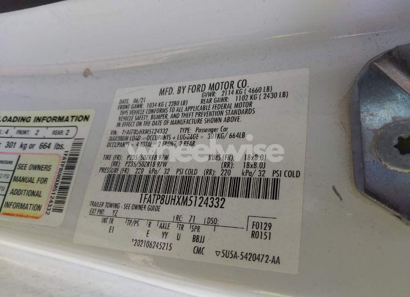 Photo 9 of 2021 Ford Mustang ECOBOOST PREMIUM (VIN 1FATP8UHXM5124332)