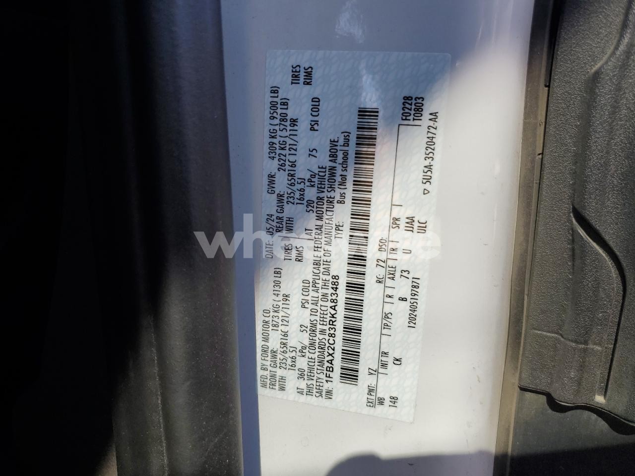 Photo 13 of 2024 FORD TRANSIT T-350 (VIN 1FBAX2C83RKA83488)