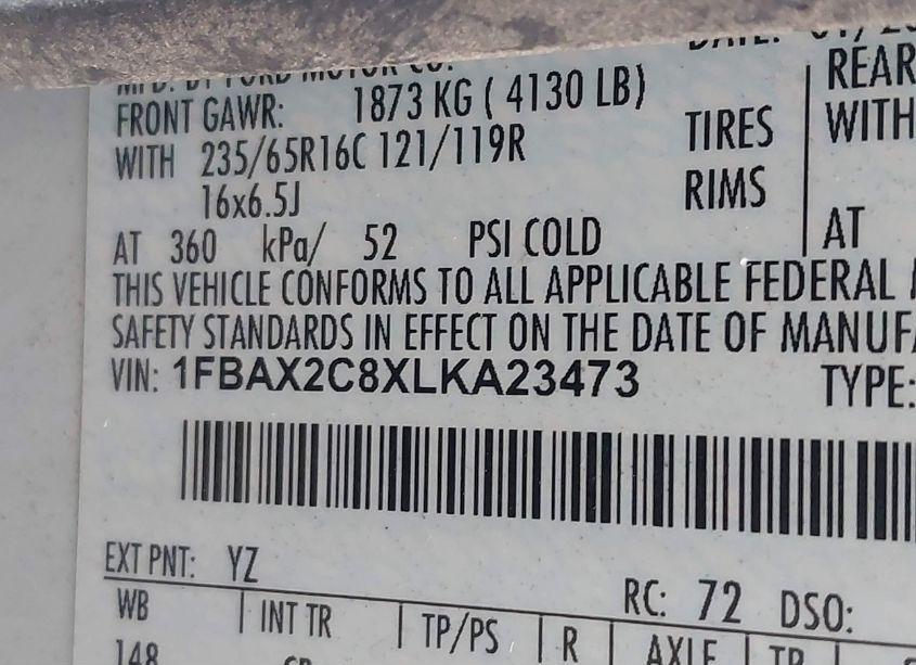 Photo 9 of 2020 Ford Transit-350 PASSENGER VAN XLT (VIN 1FBAX2C8XLKA23473)