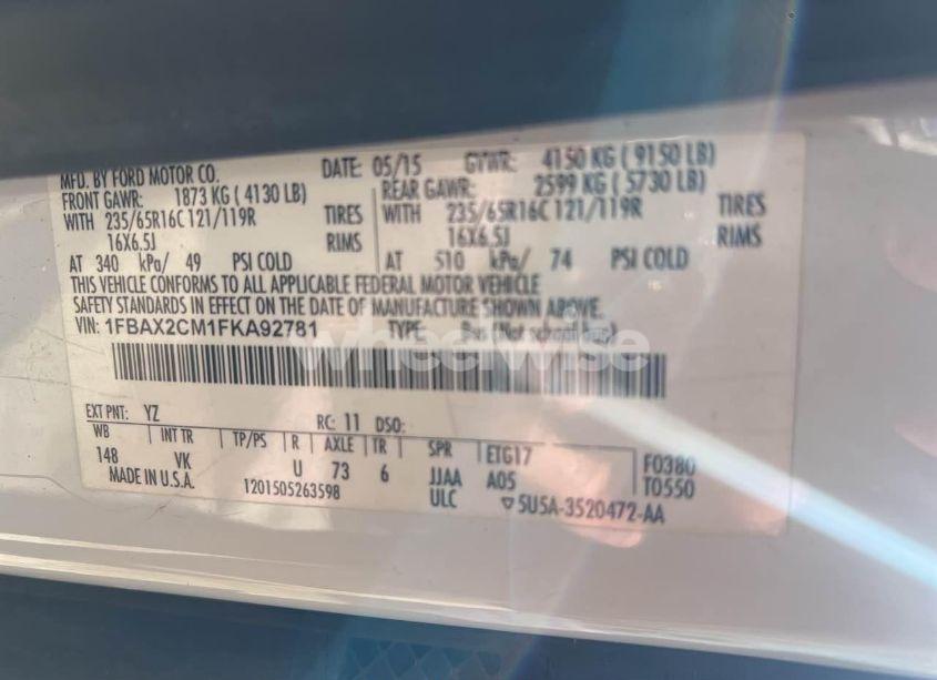 Photo 9 of 2015 Ford Transit T-350 (VIN 1FBAX2CM1FKA92781)