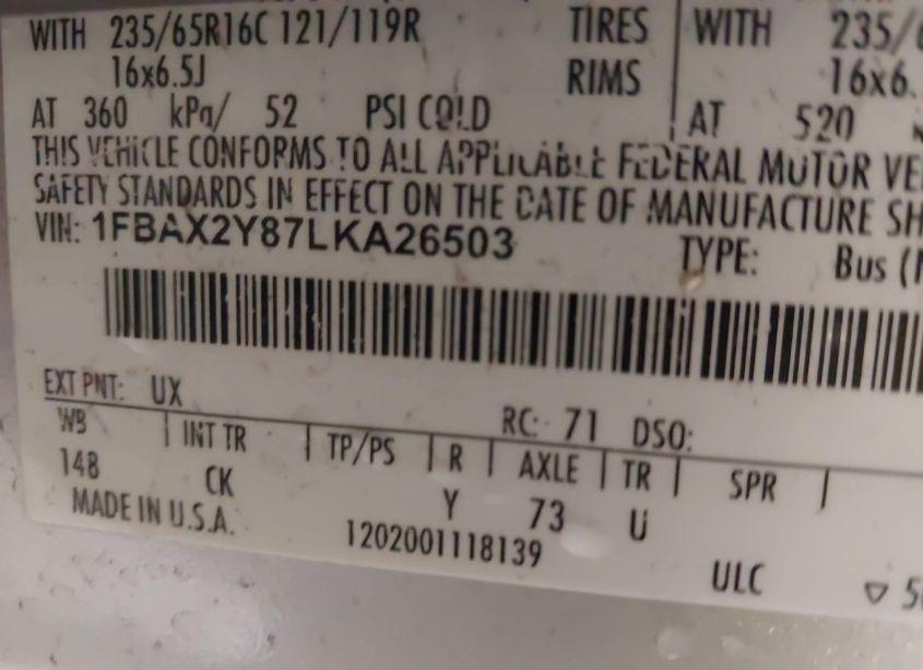 Photo 9 of 2020 Ford Transit-350 PASSENGER VAN XLT (VIN 1FBAX2Y87LKA26503)