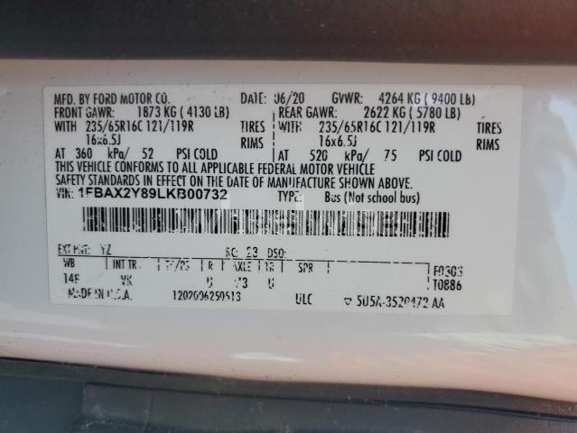 Photo 10 of 2020 FORD TRANSIT T-350 N/A (VIN 1FBAX2Y89LKB00732)