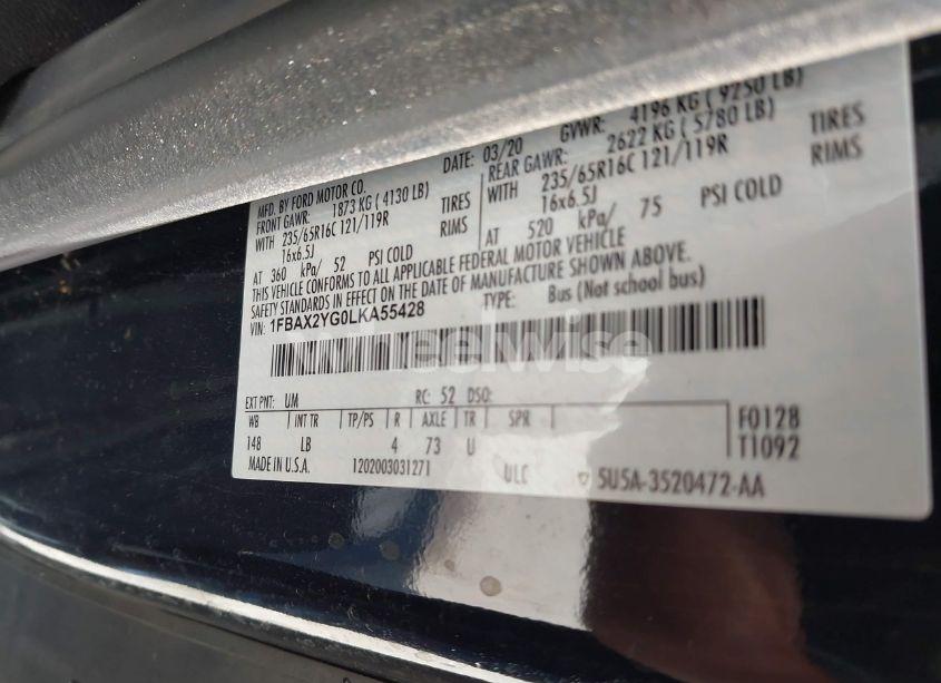 Photo 9 of 2020 Ford Transit-350 PASSENGER VAN XLT (VIN 1FBAX2YG0LKA55428)