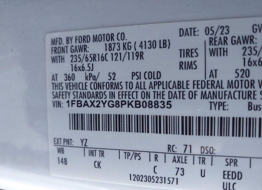 Photo 9 of 2023 Ford Transit-350 PASSENGER VAN XLT (VIN 1FBAX2YG8PKB08835)