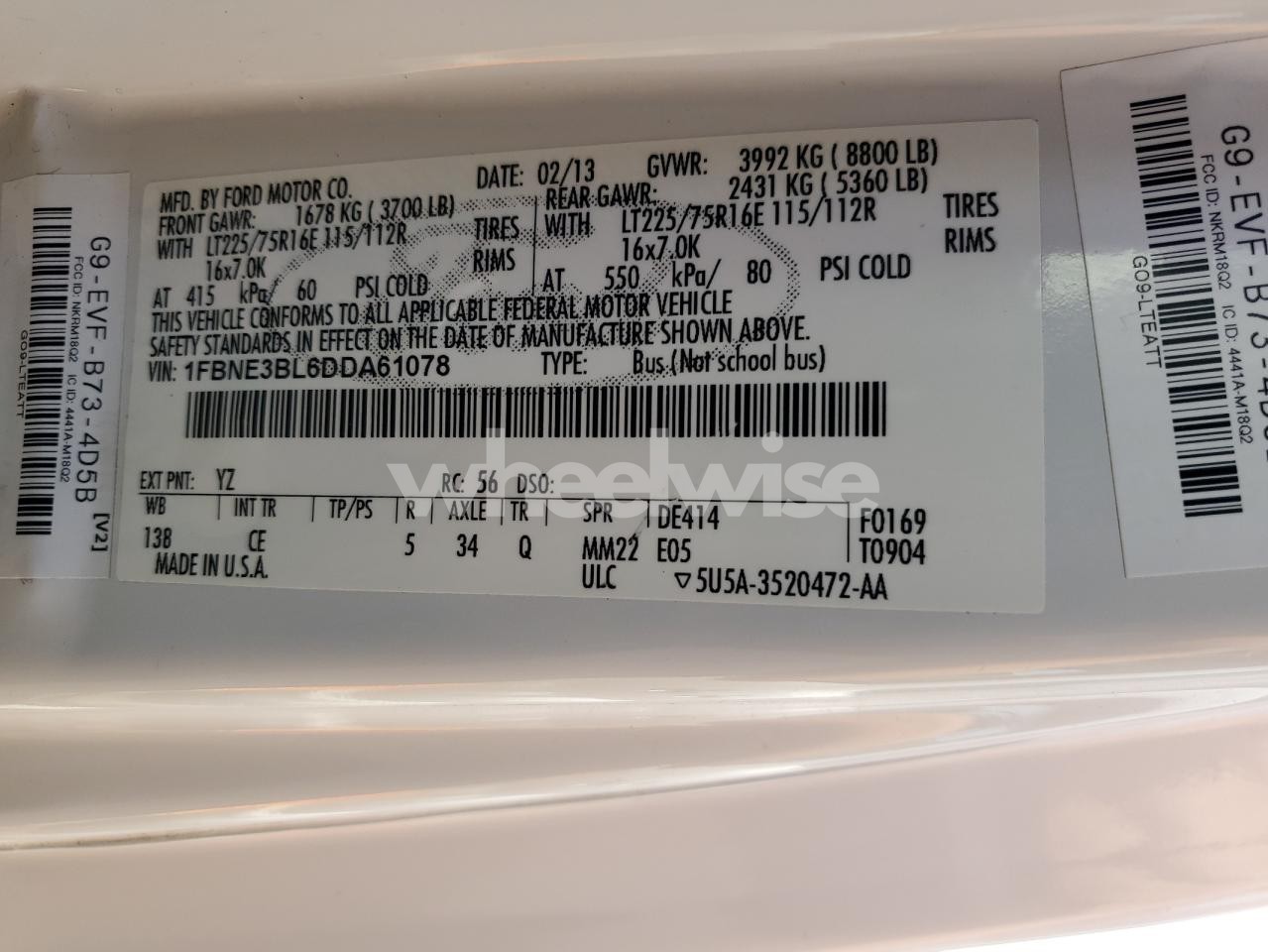 Photo 13 of 2013 FORD ECONOLINE E350 SUPER DUTY WAGON (VIN 1FBNE3BL6DDA61078)