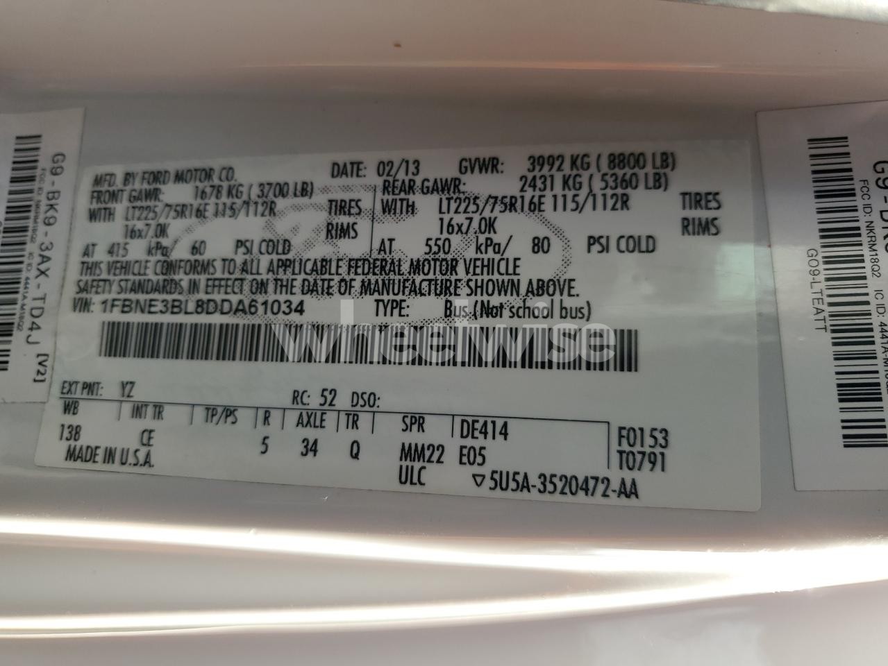 Photo 13 of 2013 FORD ECONOLINE E350 SUPER DUTY WAGON (VIN 1FBNE3BL8DDA61034)