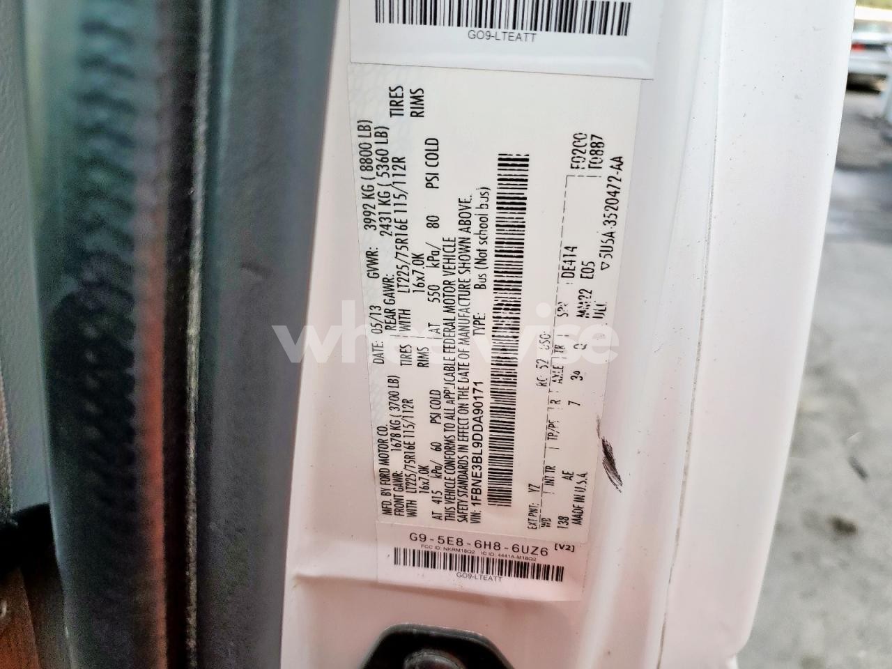 Photo 13 of 2013 FORD ECONOLINE E350 SUPER DUTY WAGON (VIN 1FBNE3BL9DDA90171)