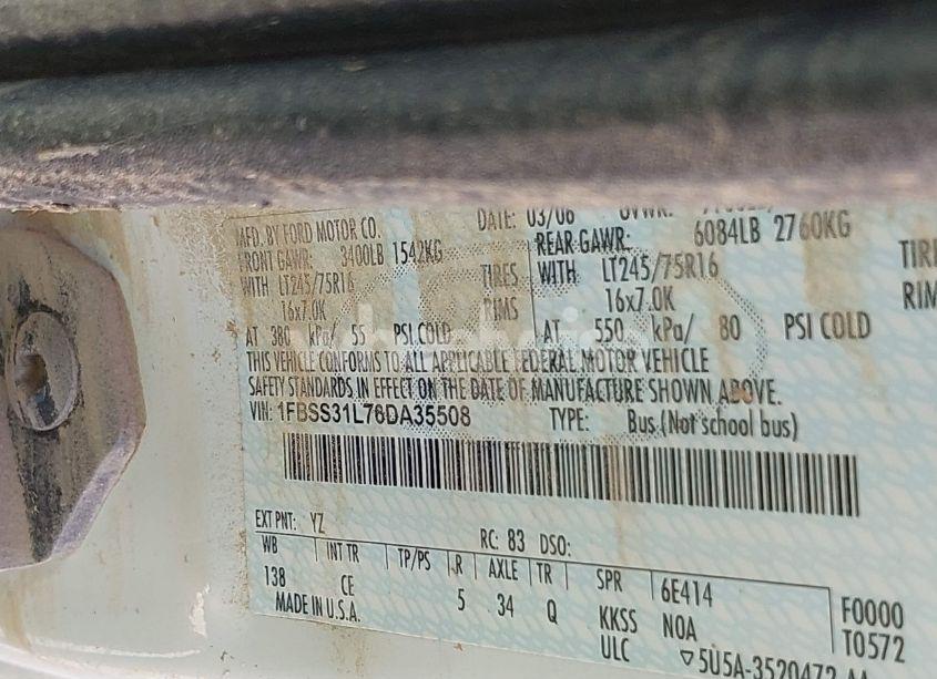 Photo 9 of 2006 Ford E-350 SUPER DUTY (VIN 1FBSS31L76DA35508)