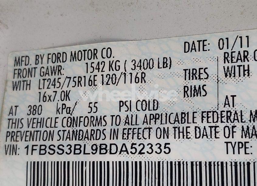 Photo 9 of 2011 Ford E-350 SUPER DUTY XLT (VIN 1FBSS3BL9BDA52335)