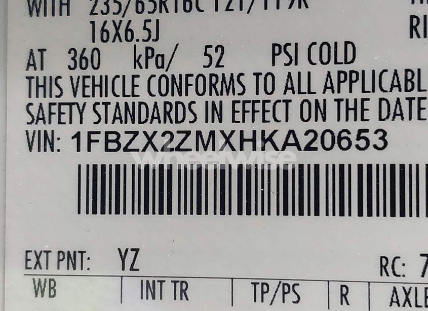 Photo 9 of 2017 Ford Transit XLT (VIN 1FBZX2ZMXHKA20653)