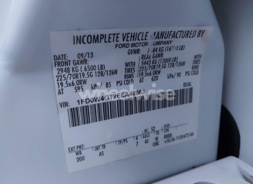 Photo 8 of 2014 Ford F-450 CHASSIS XL (VIN 1FD0W4GT2EEA48983)