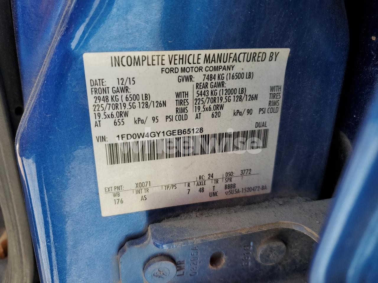 Photo 12 of 2016 FORD F450 SUPER DUTY N/A (VIN 1FD0W4GY1GEB65128)