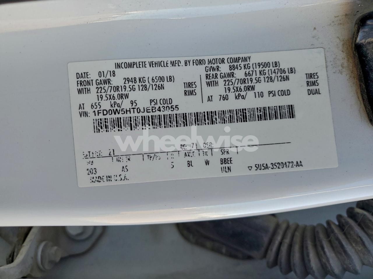 Photo 12 of 2018 FORD F550 FLATBED TRUCK (VIN 1FD0W5HT0JEB43055)